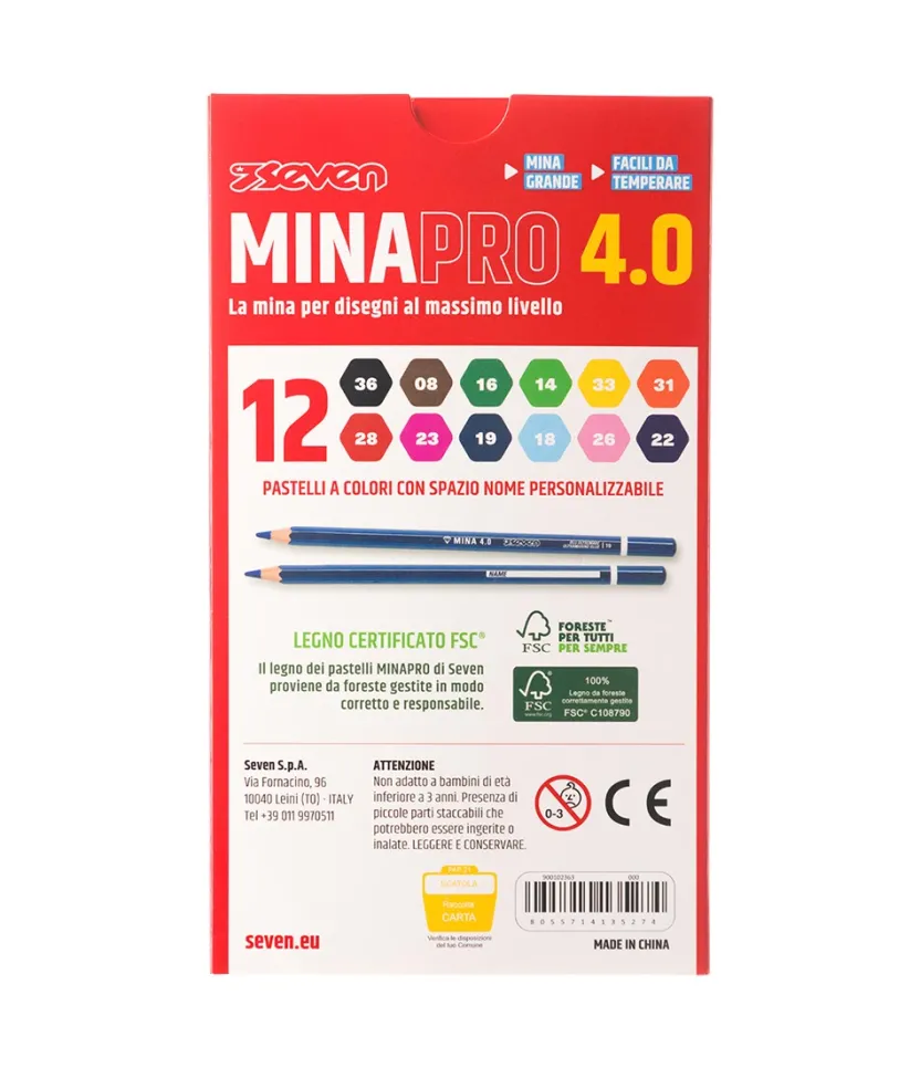 Minapro 4.0|Seven 12 Pastelli A Colori ® Minapro 4.0