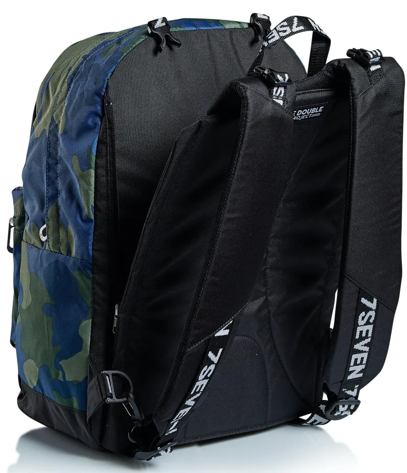 Zaini Reversibili|Seven Zaino ® Reversibile Con Cuffie - The Double Camo Royal